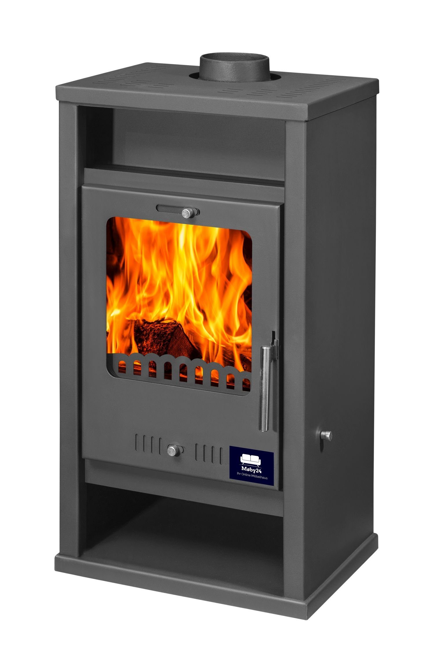 - 7 1-2 BimSchV (1-tlg), Kamin, Rauchrohr und Kaminofen Holz Assos, moeby24 kW, Kaminofen 130mm A+ EEK Braunkohle; 7,78 Kamin Anthrazit Ofen Brennstoff: KW