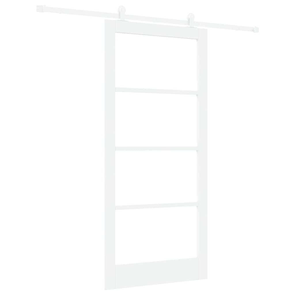 vidaXL Haustür Schiebetür ORKDAL 93 x 202 cm Massivholz Kiefer und Glas Weiß (1-St)