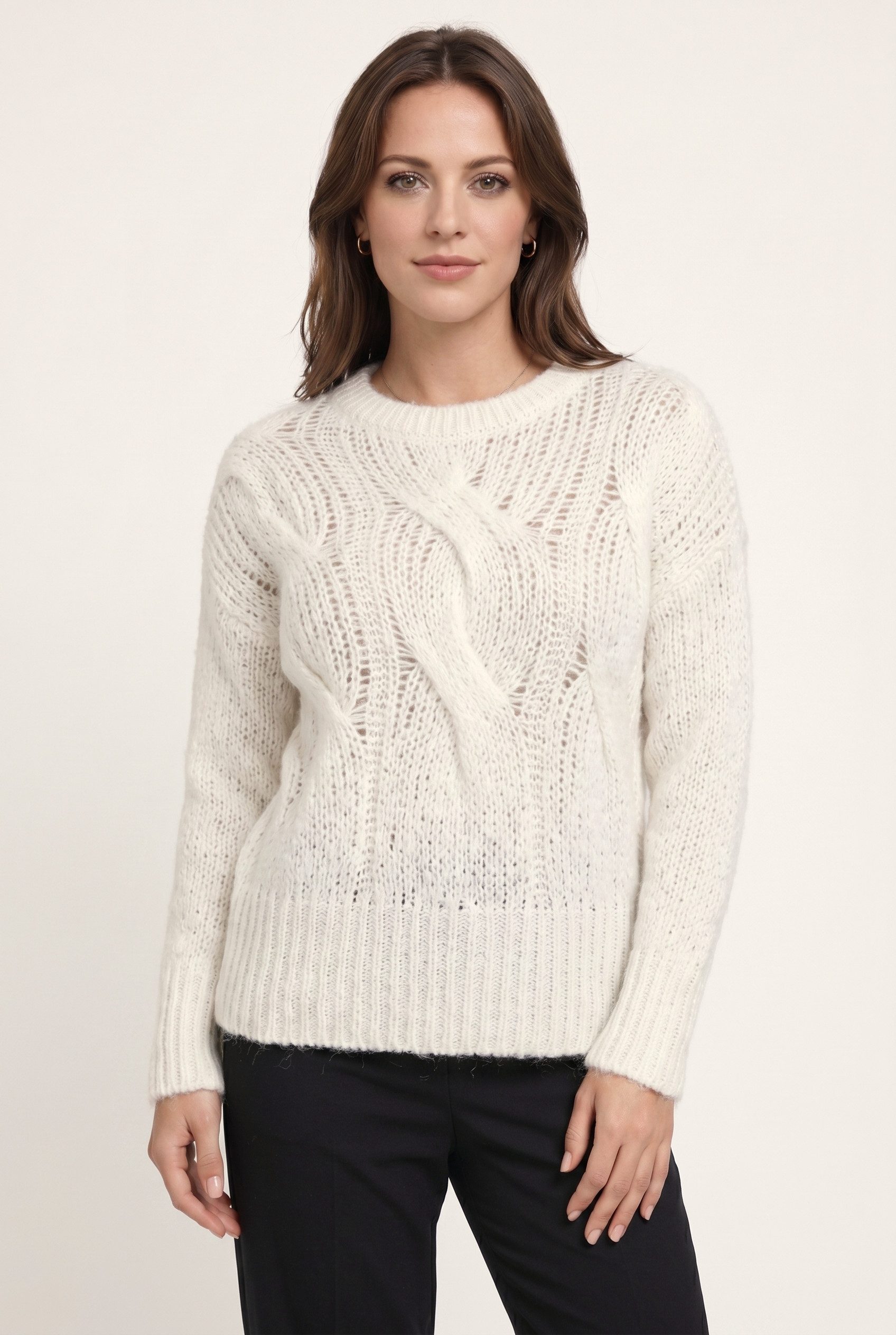 ITALY VIBES Strickpullover Grobstrick - ITALY VIBES - modischer Pullover Damen - cropped One Size - passend für Größe XS - L
