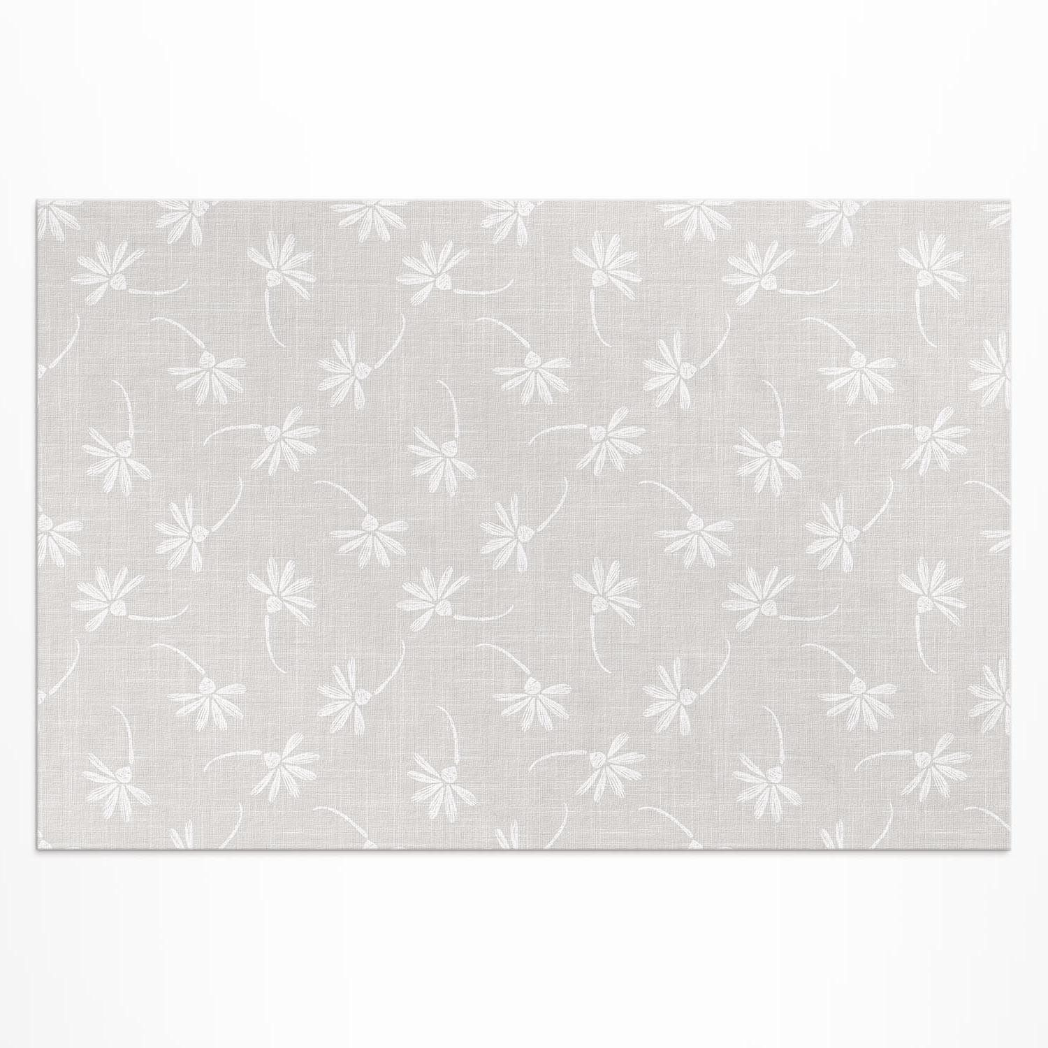 Tulup Vinylteppich Zarte Blumen, Beige und Weiß Vinylboden, Vinyl-Läufer, Teppich PVC, Höhe: 90 mm