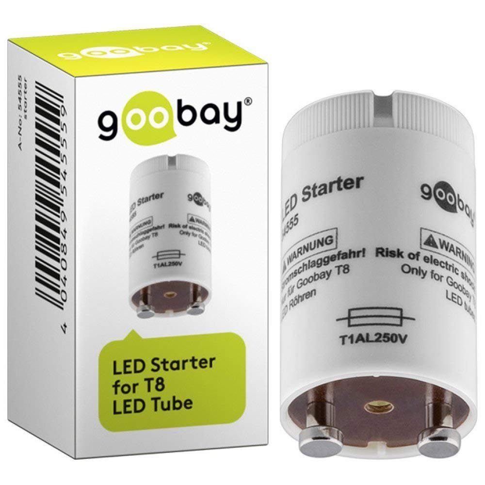 Goobay Röhre LED Lichtschalter T8, 54555 2er Goobay Set Für Starter, LED