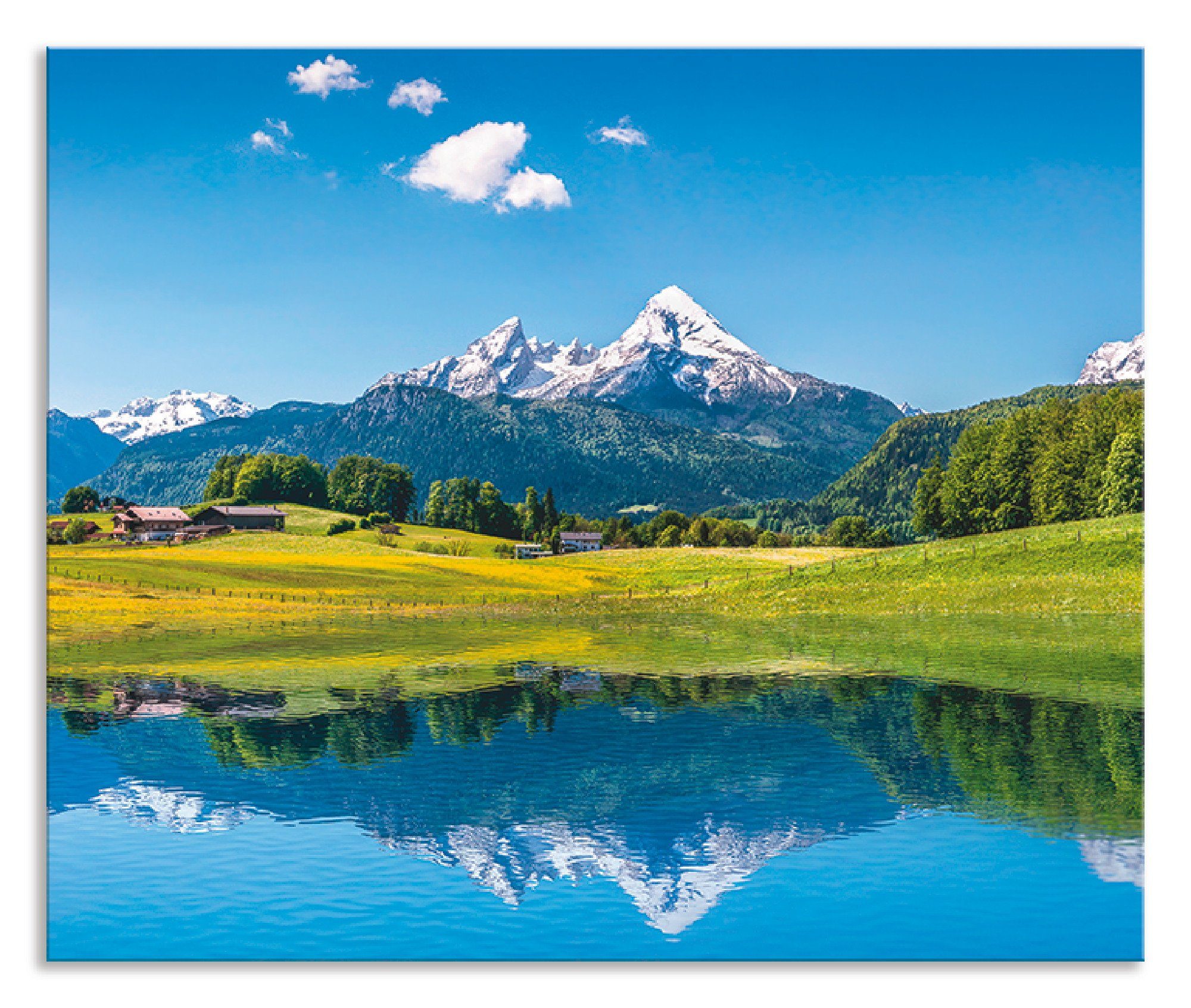 Artland Küchenrückwand Alpen, Alu (1-tlg), Klebeband, Spritzschutz den mit Landschaft einfache Montage in