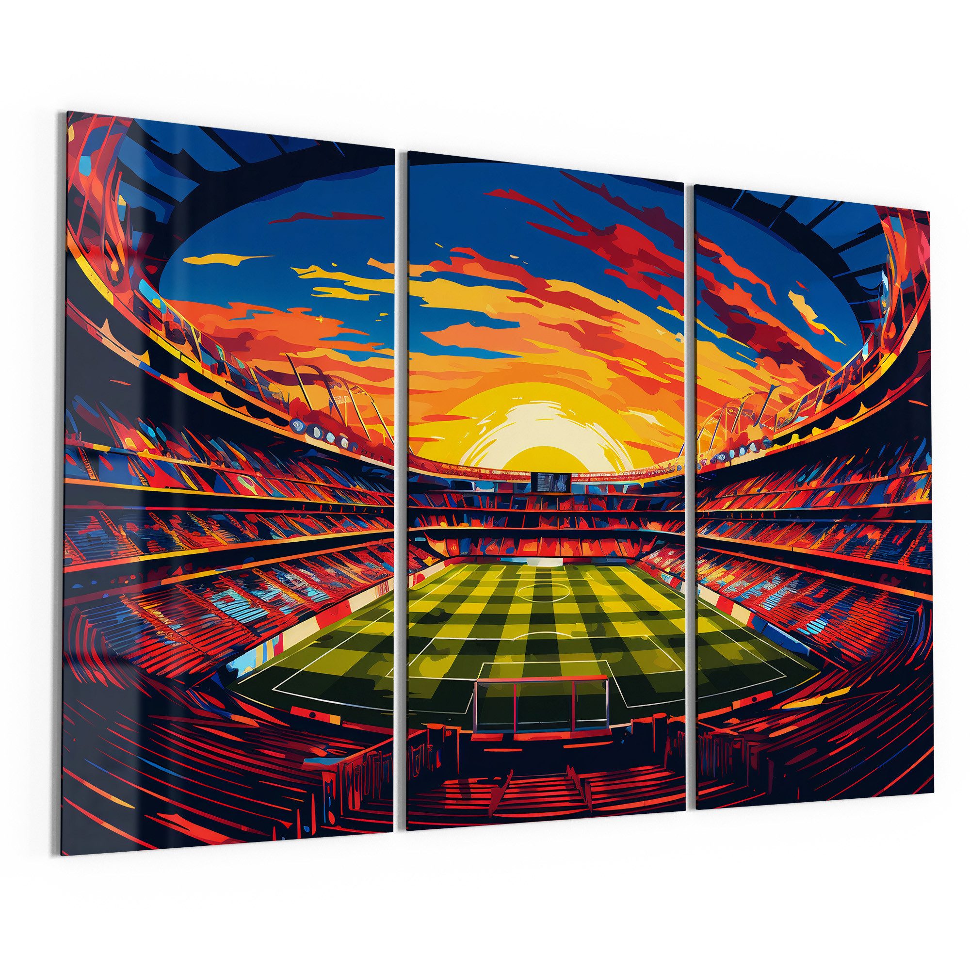 DEQORI Glasbild 'Stadion FC Barcelona', 'Stadion FC Barcelona', Glas Wandbild Bild schwebend modern