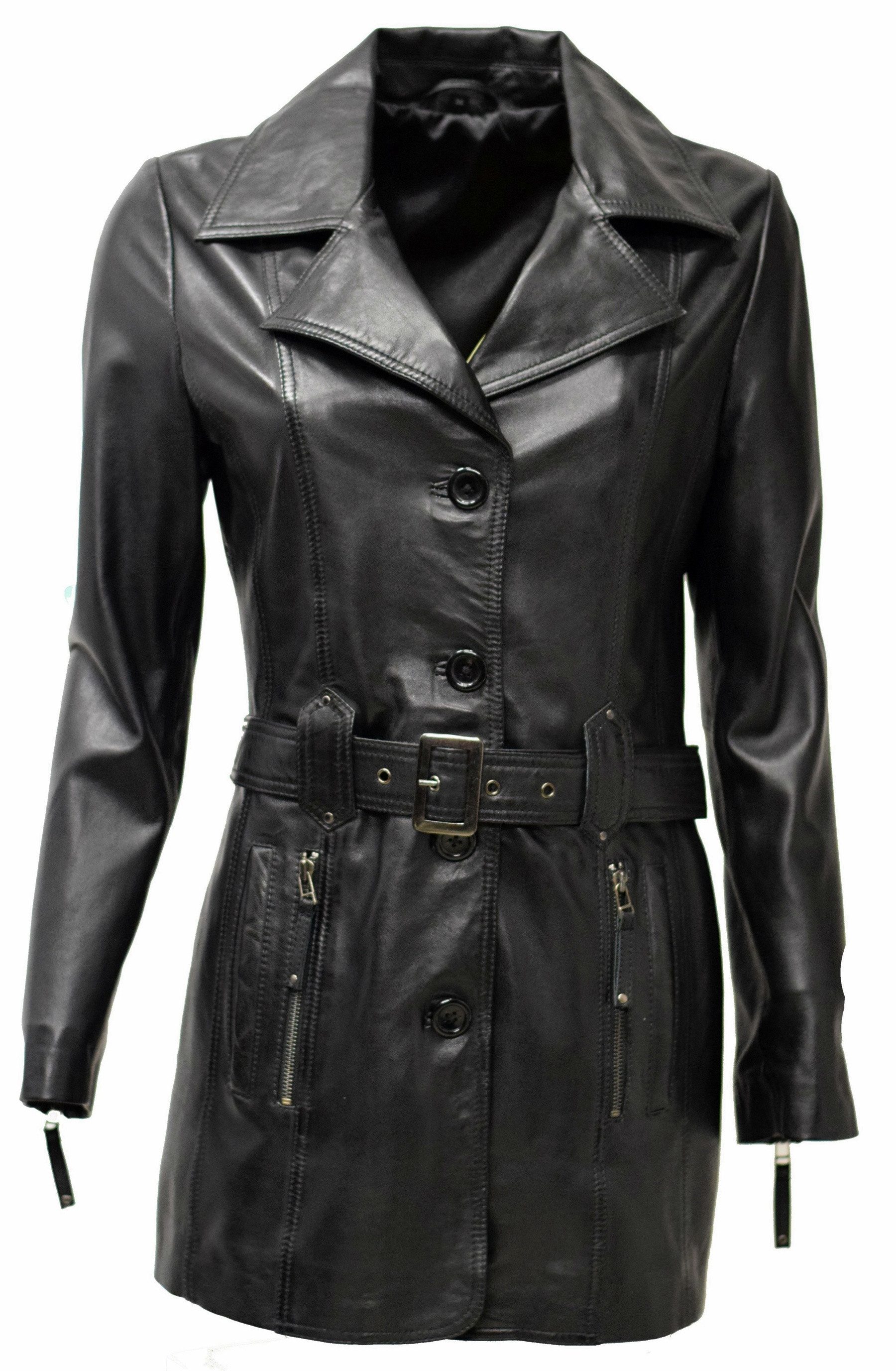 Zimmert Leather Ledermantel Kaja weiches Lammnappa Washed Bordo Rot ...