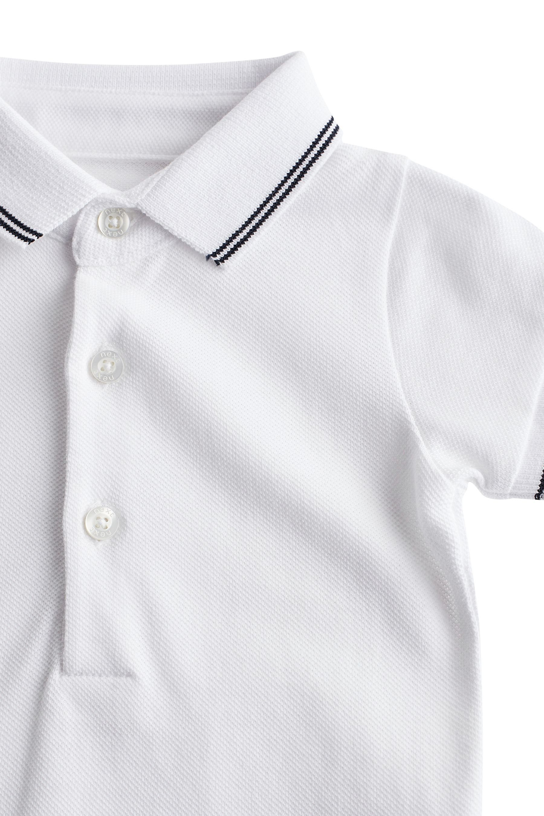 Body Next (1-tlg) Babys für mit Piqué-Poloshirt Shirtbody White