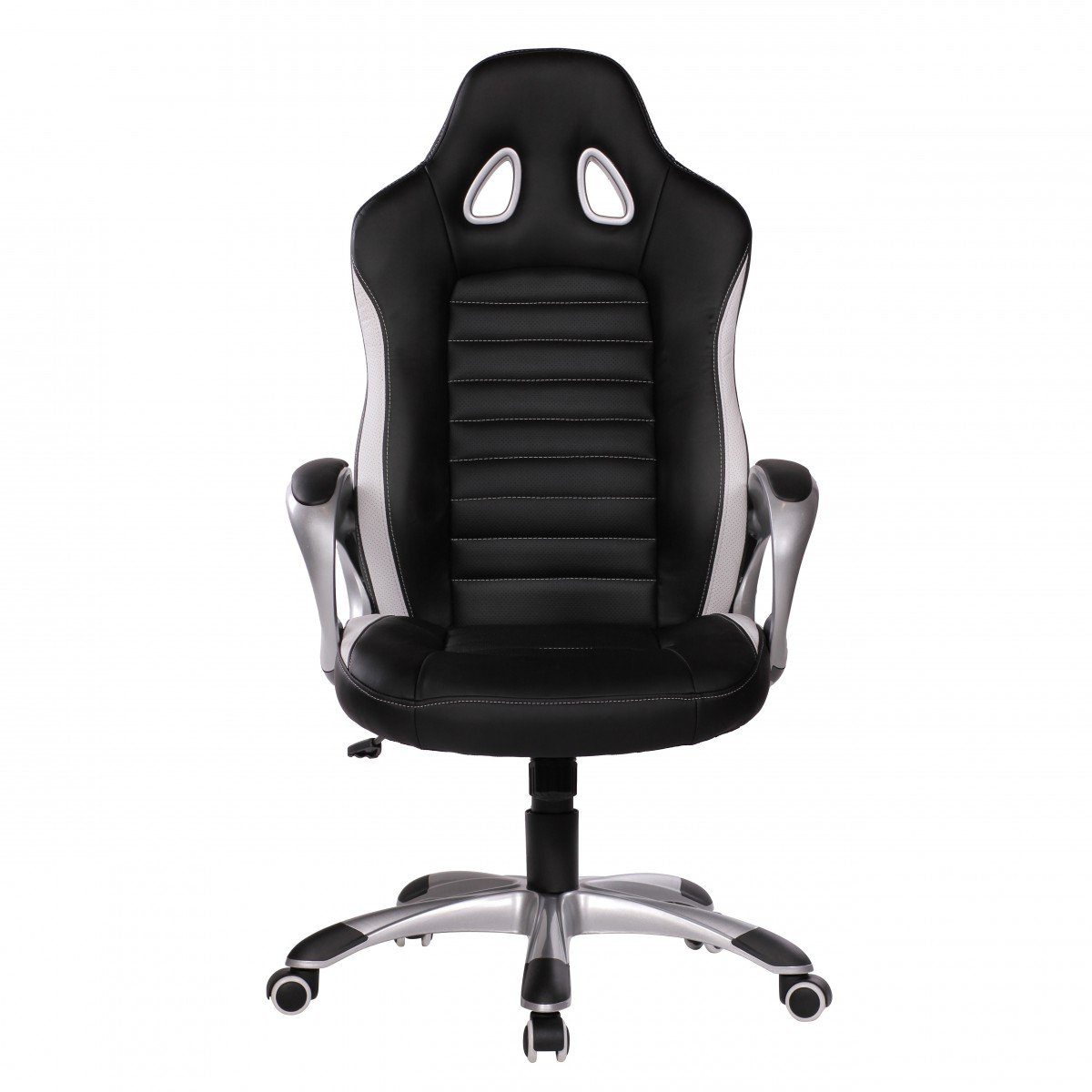 Amstyle Gaming Chair »SPM1.211« (Kunstleder Schwarz Chefsessel mit Armlehne  110 kg), Bürostuhl Lederoptik Drehstuhl Schreibtischstuhl