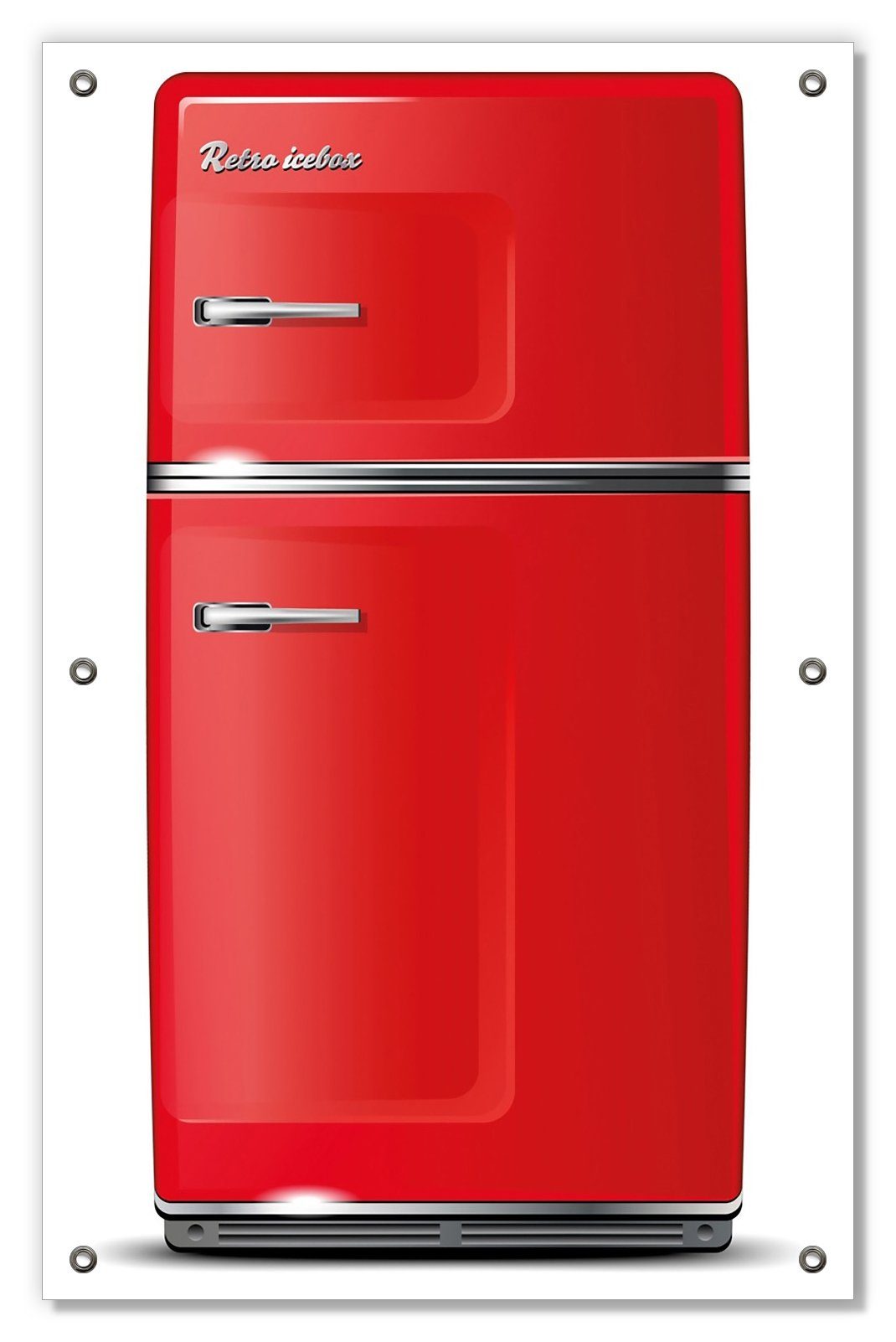 Sonnenschutz Roter Kühlschrank, Wallario, blickdicht, mit Saugnäpfen, wiederablösbar und wiederverwendbar