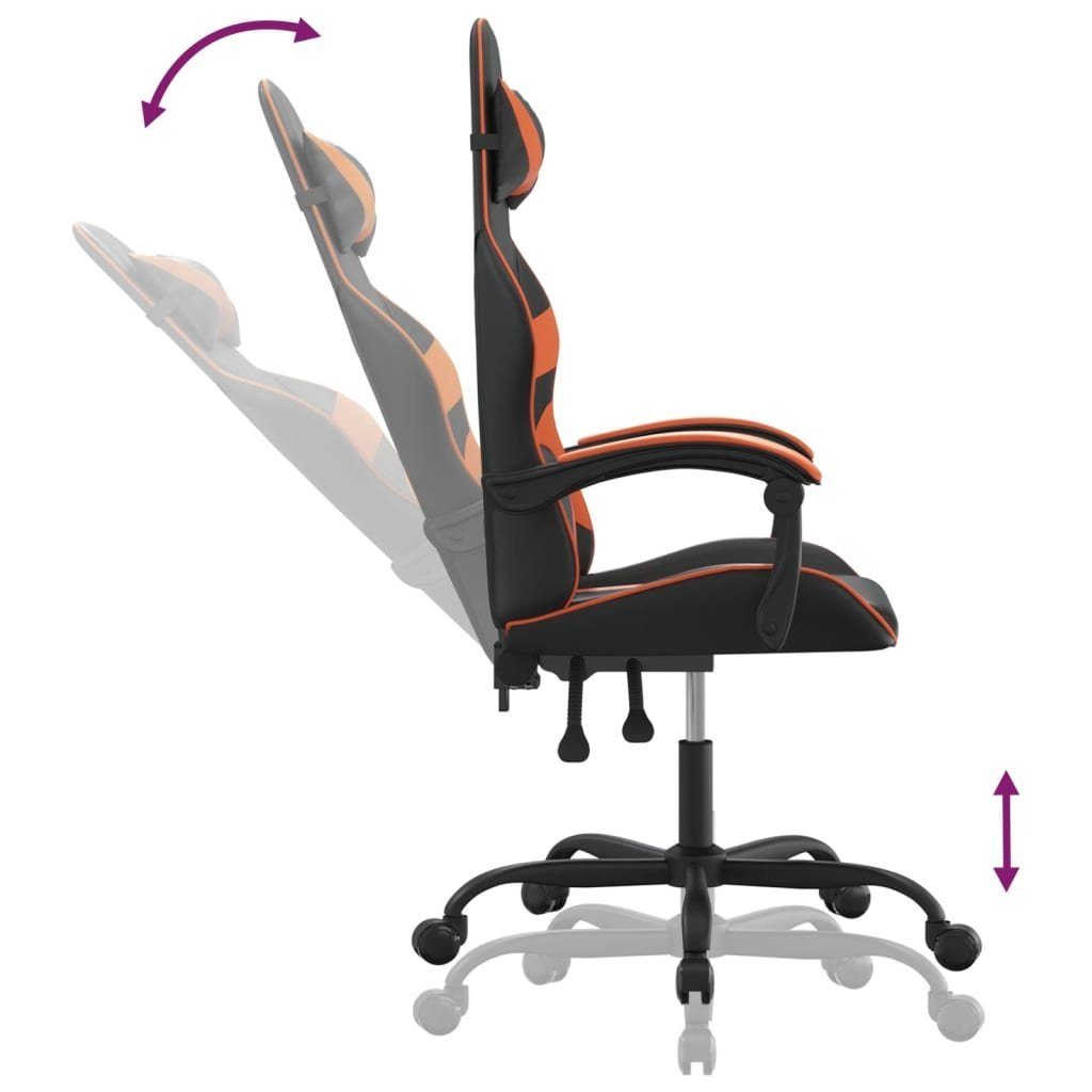 St) Gaming-Stuhl furnicato und Orange Kunstleder (1 Schwarz