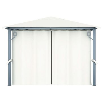 vidaXL Partyzelt Pavillon mit Vorhängen 300 x 300 cm Creme Aluminium