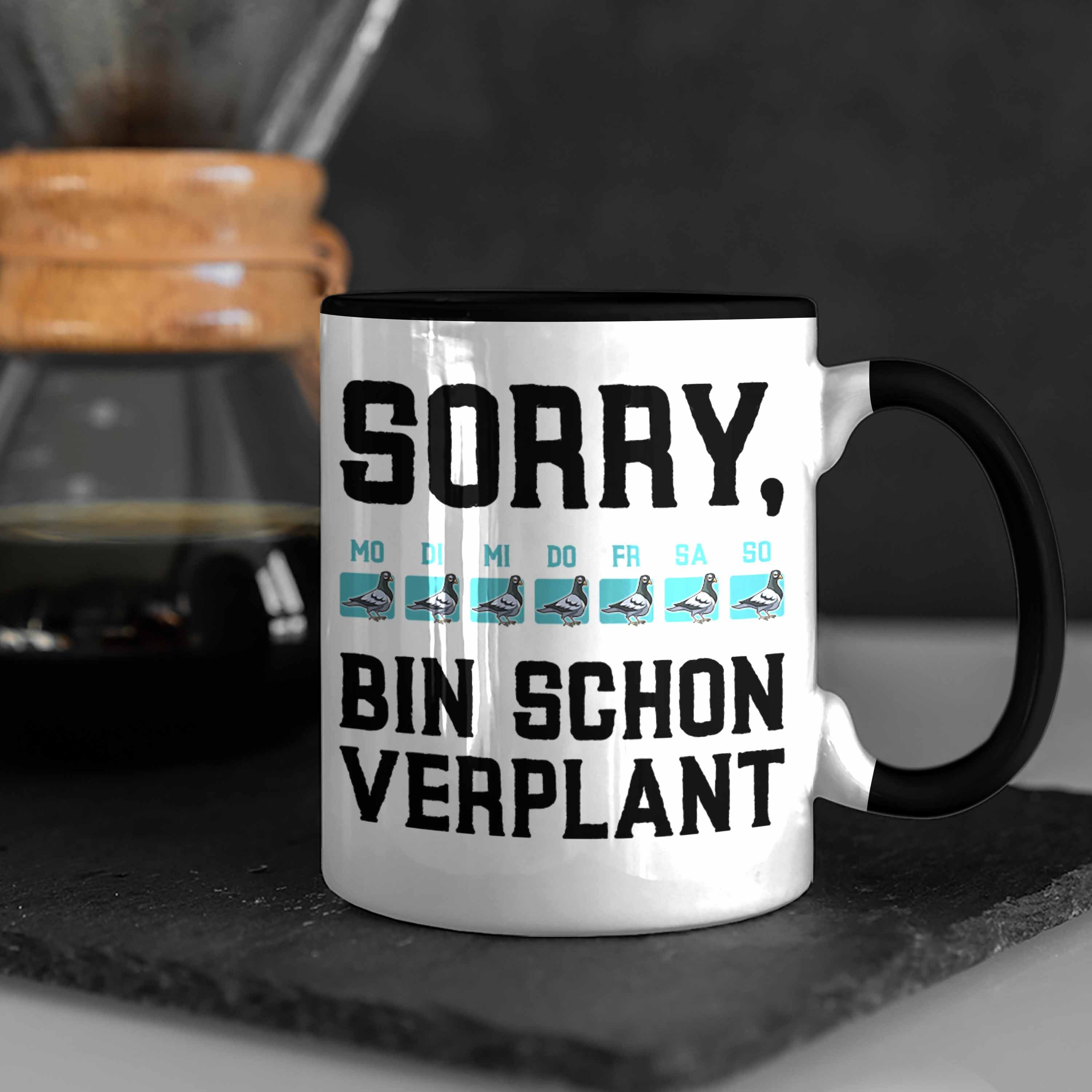 mit Trendation Tasse - Schwarz Geschenk Geschenkidee Taubenbesitzer Spruch Taubenzüchter Trendation Tasse Taubenliebhaber