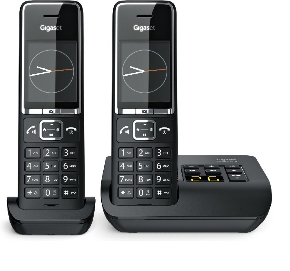 Gigaset COMFORT 550A Duo Schnurloses DECT-Telefon, Anrufbeantworter mit  einer Aufzeichnungsdauer von bis zu 30 Minuten