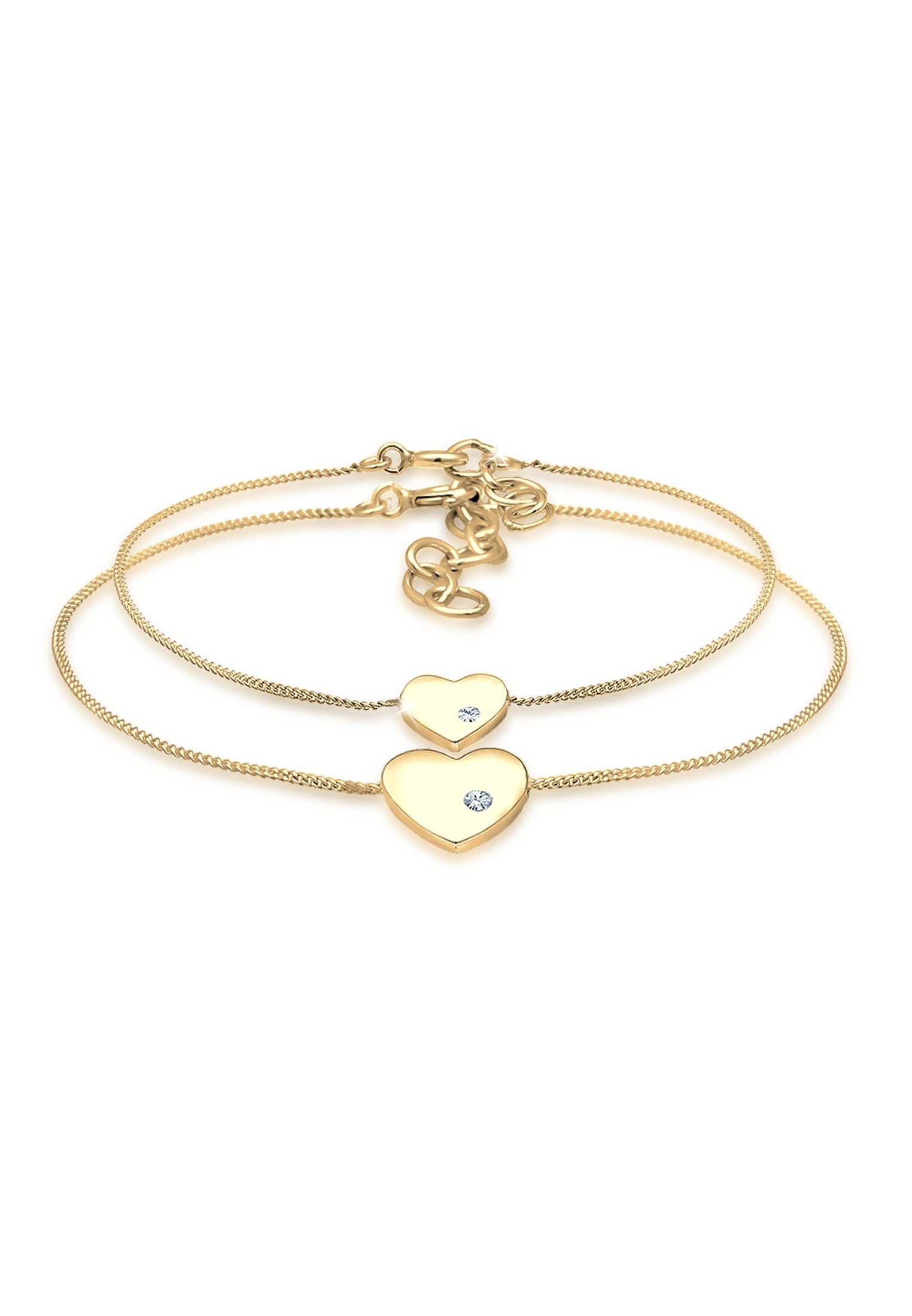 Elli Schmuckset Herz 925 Silber, mit Kristallen von Swarovski®, Herz