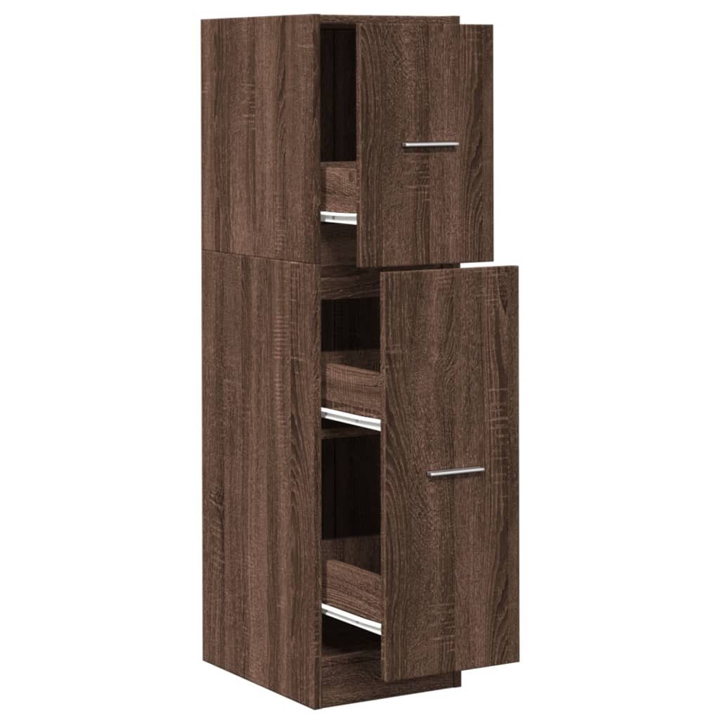 vidaXL Apothekerschrank 30 x 41 x 118 cm Apothekerschrank Braun Eichen-Optik 30x41x118 cm Span