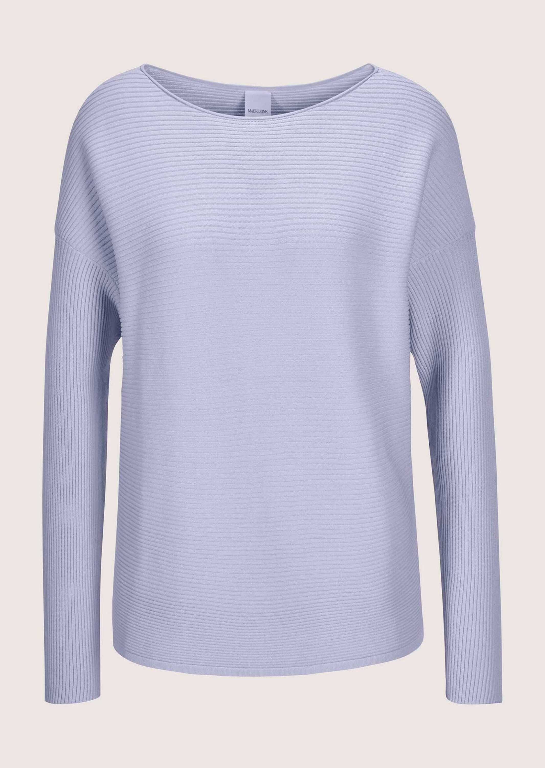 MADELEINE Strickpullover Lässiger Oversized-Pullover mit U-Boot-Ausschnitt Rippstrickpullover mit überschnittenen Schultern und Langarm
