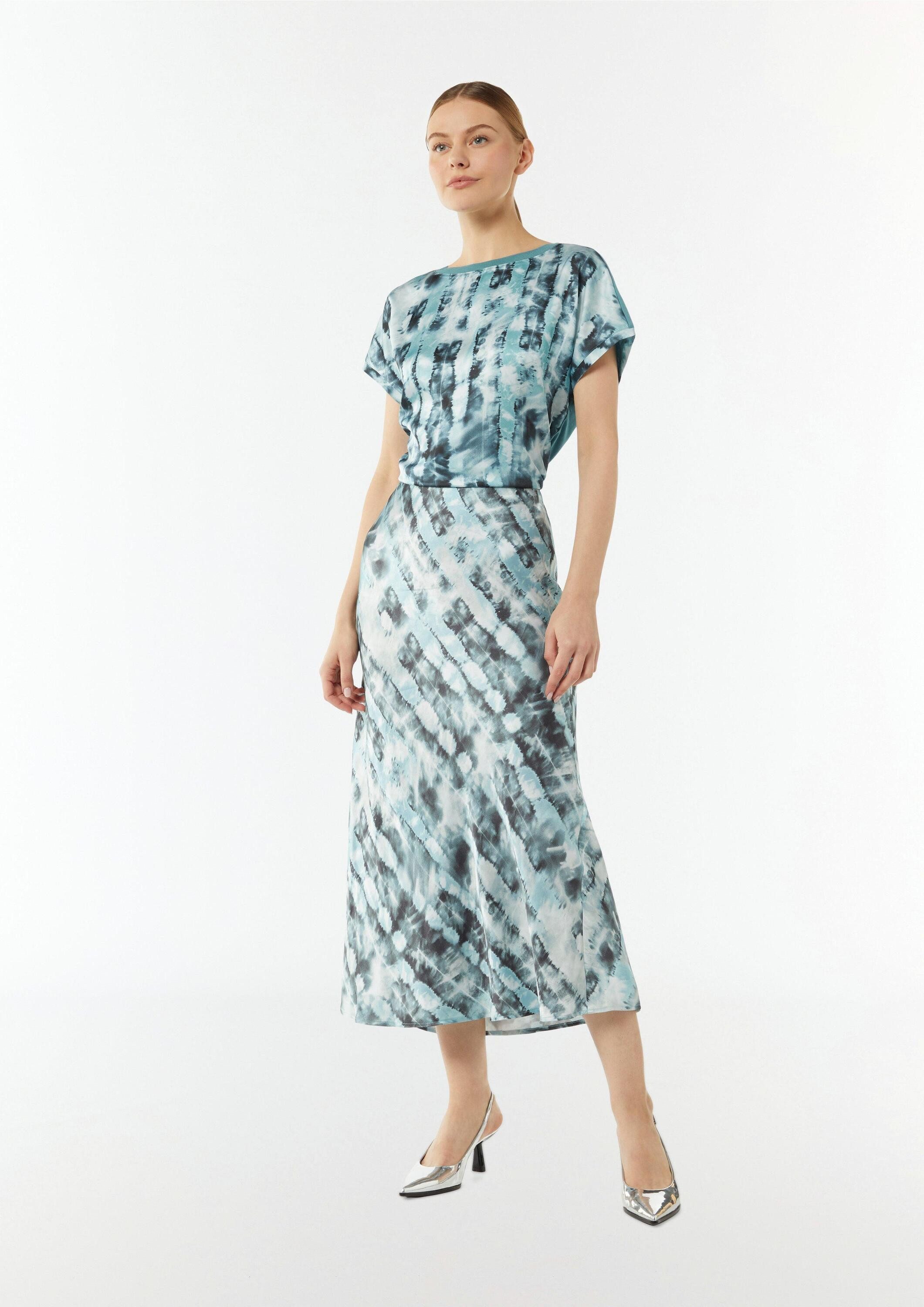 comma Maxirock Rock Satinrock mit All-over-Print