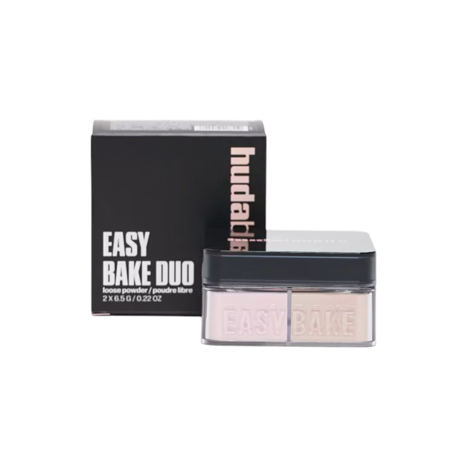 Huda Beauty Puder Easy Bake Duo – Loses Fixierpuder, geteiltem Design (2 Farben)
