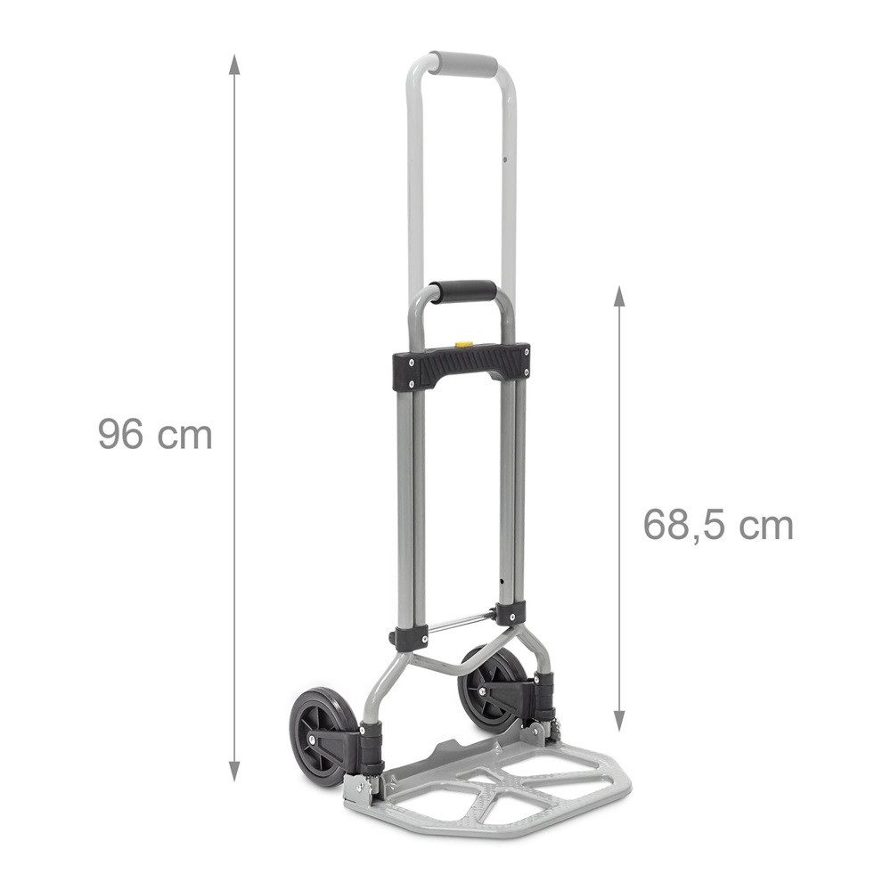 relaxdays 1 Folding Hand Truck, Transport Trolley up to 60kg, Quickly Assembles & Folds Down