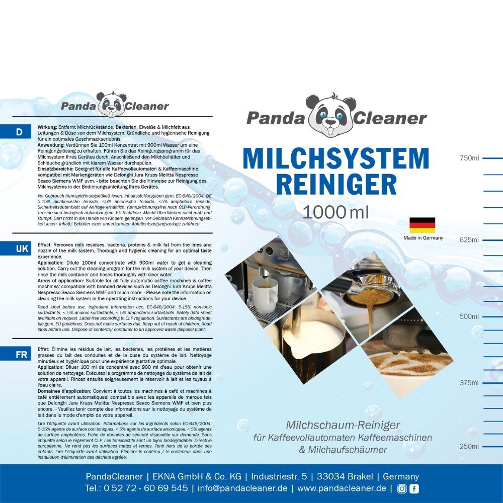 Milchsystem-Reiniger - Reiniger PandaCleaner Kaffeevollautomaten (1l) Milchkreislauf-Reiniger