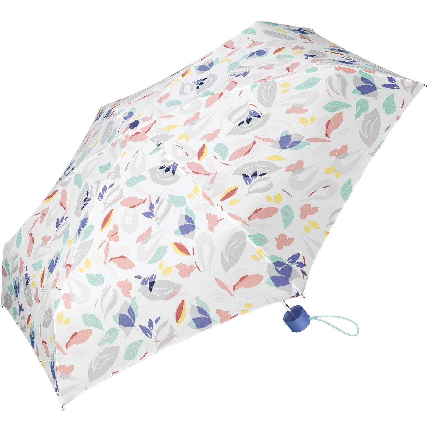 Esprit Taschenregenschirm kleiner, handlicher Schirm für Damen, Blüten und Blätter in sanften Frühlingsfarben