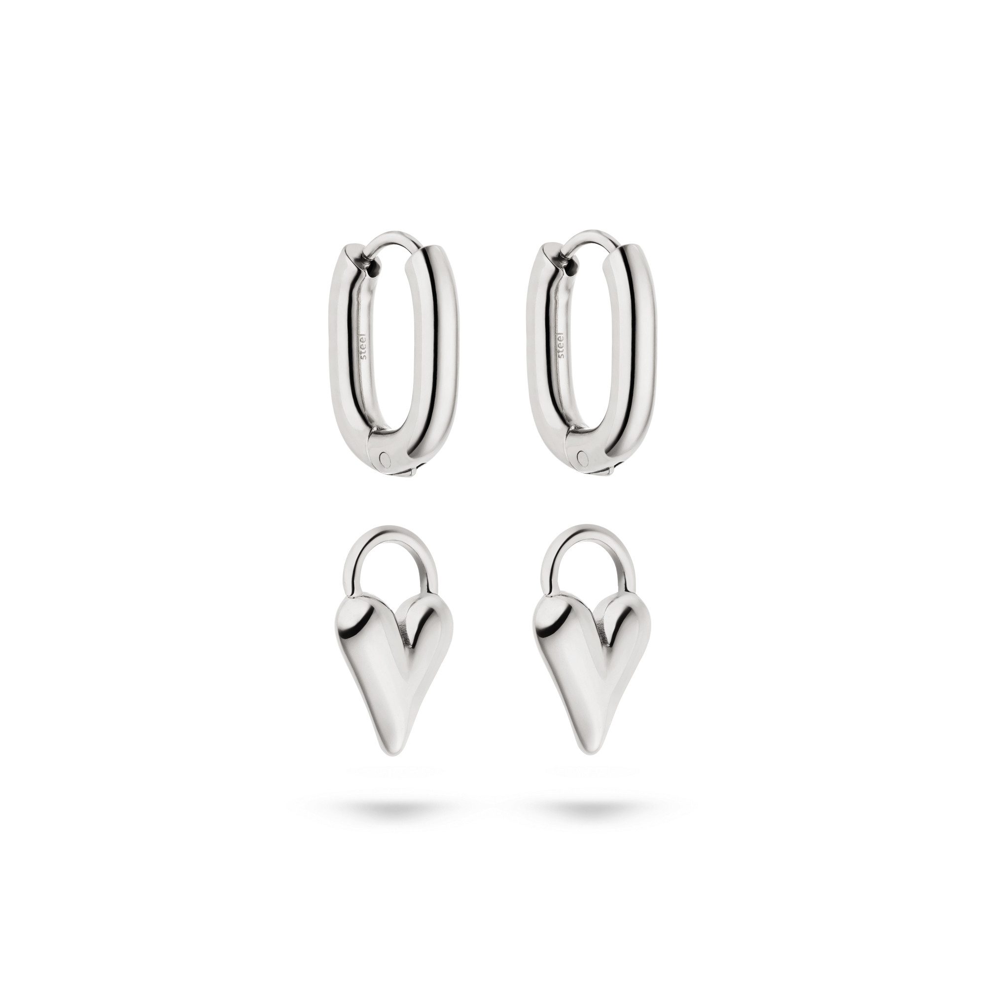 Tamaris Paar Ohrstecker Edgy Heart Edelstahl