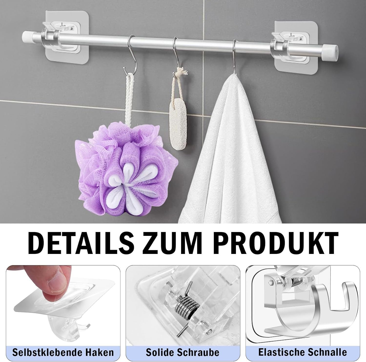 BlingBin Gardinenstangenhalter 10 Stück Selbstklebende Gardinenhaken günstig online kaufen