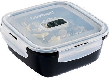 Luminarc Frischhaltedose Black Box, Glas, (Set, 4-tlg), Luft- und wasserdicht/ Clip & Close Verschluss, 82 cl, 76 cl, 2x122 cl
