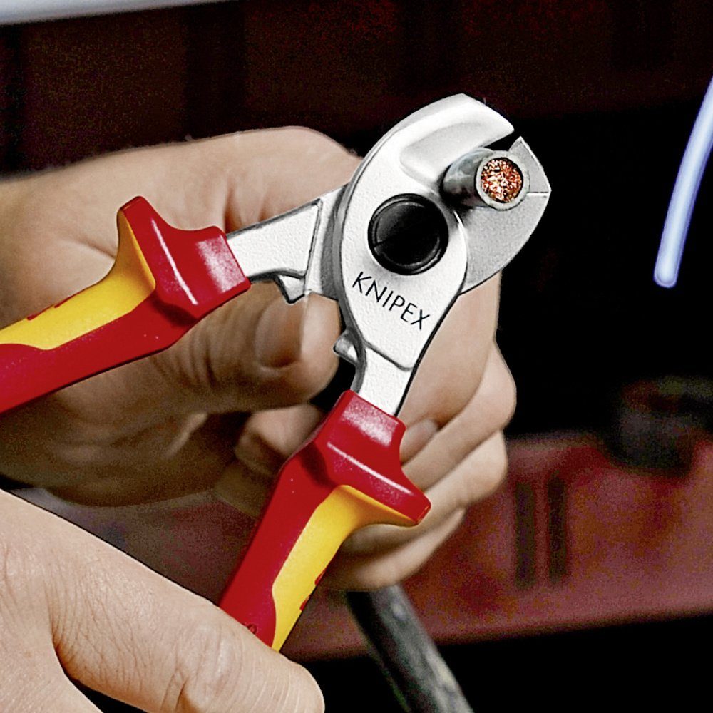 Thumbnail - Knipex Kabelschere Knipex 95 16 165 SB VDE-Kabelschere Geeignet für (Abisoliertechnik) A