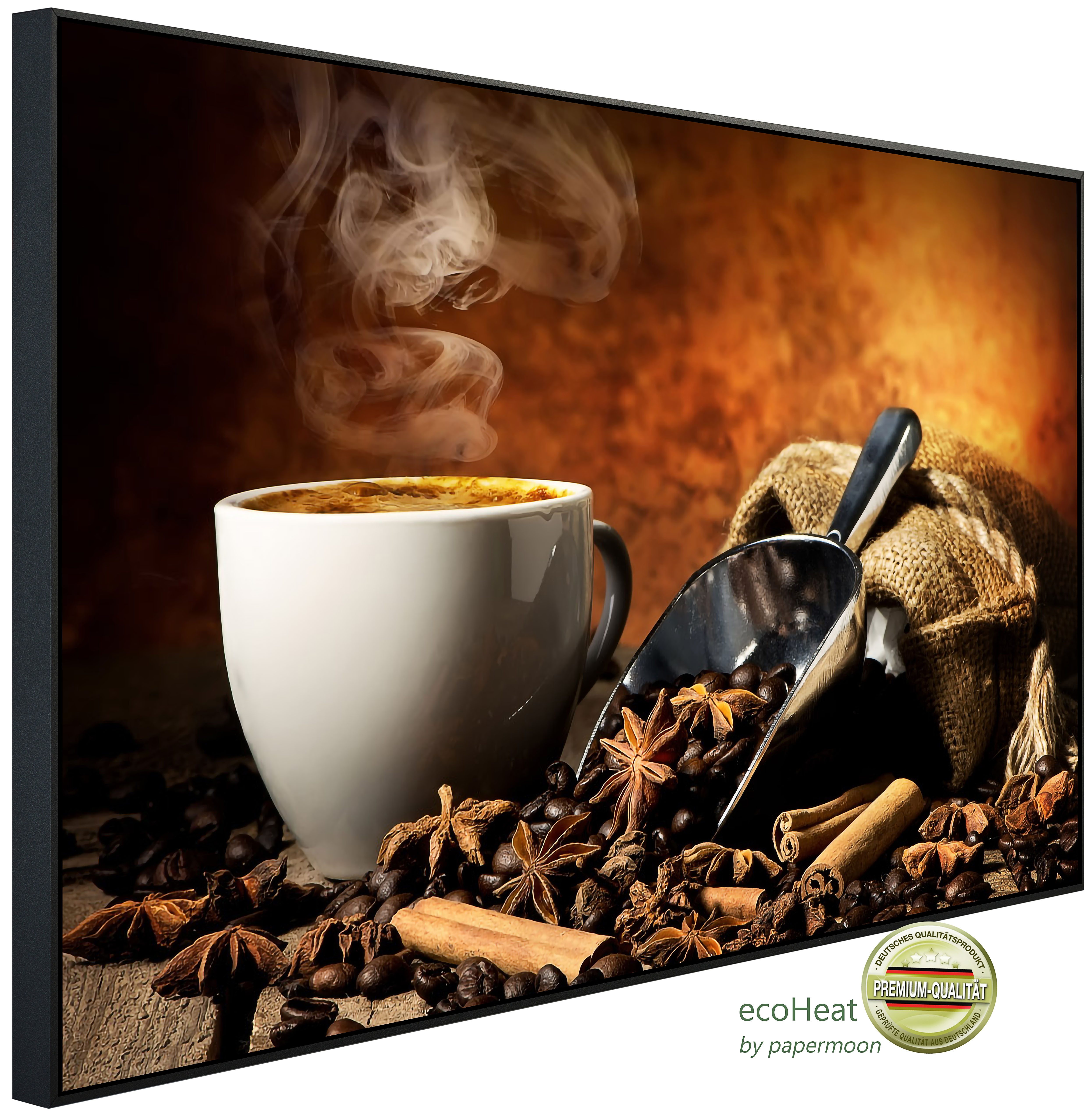 Papermoon Infrarotheizung INFRAROT-BILD-HEIZUNG, Kaffee, TÜV-Rheinland/GS zertifiziert, angenehme Strahlungswärme