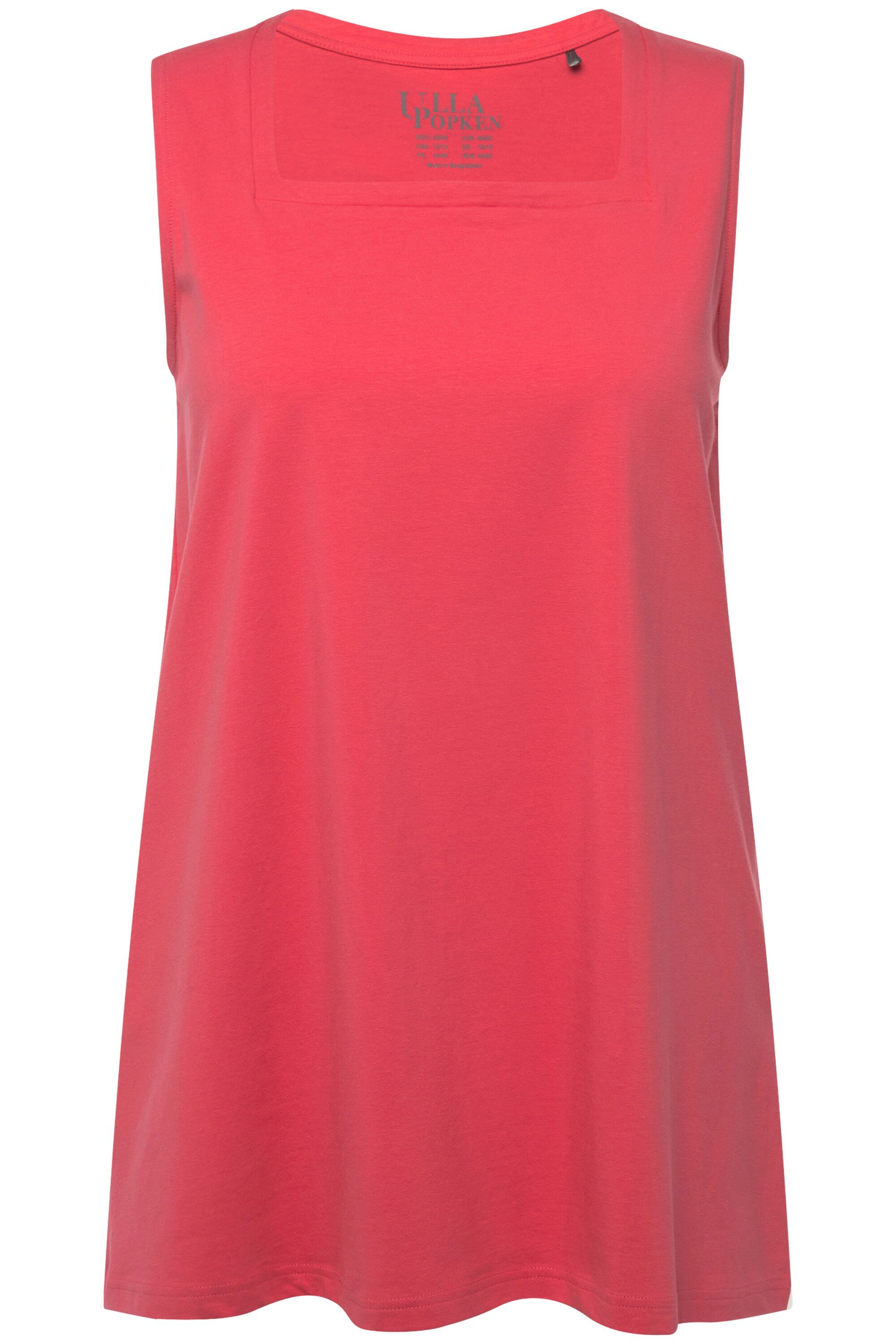 Ulla Popken Longshirt Longtop Classic Fit Carré-Ausschnitt ärmellos günstig online kaufen