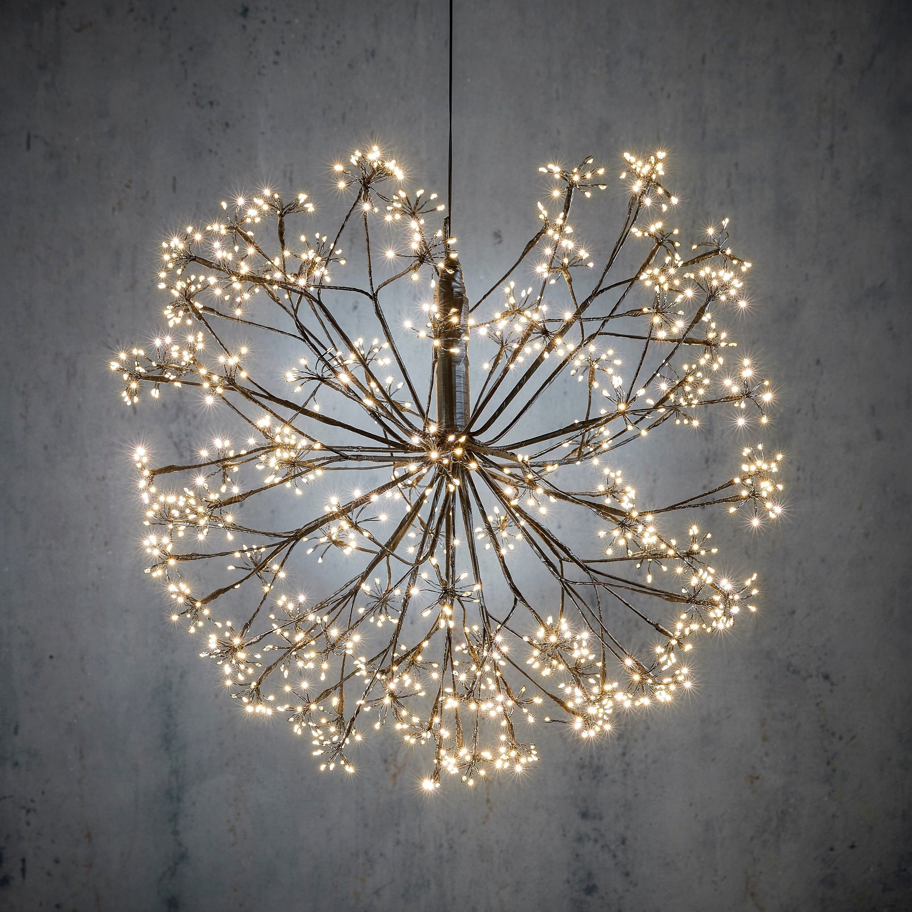 Luca Lighting Weihnachtsfigur Luca Lighting Kugel led schwarz klassisch weiss 1200led IP44 und Timer
