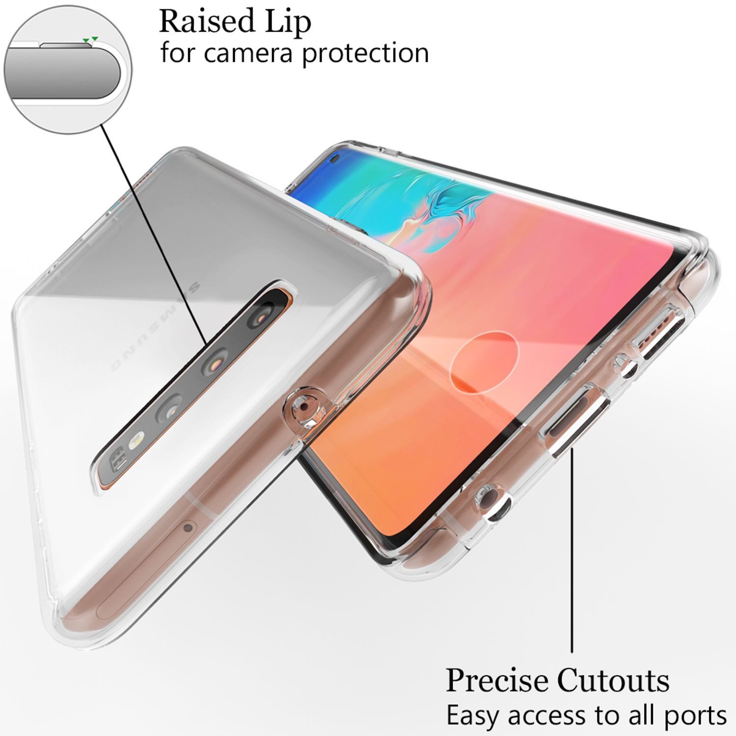 Nalia Smartphone-Hülle Samsung Galaxy S10 15,5 cm (6,1 Zoll), Klare 360 Grad Hülle / Rundumschutz / Transparent / Displayschutz Case – Bild 5 von 5