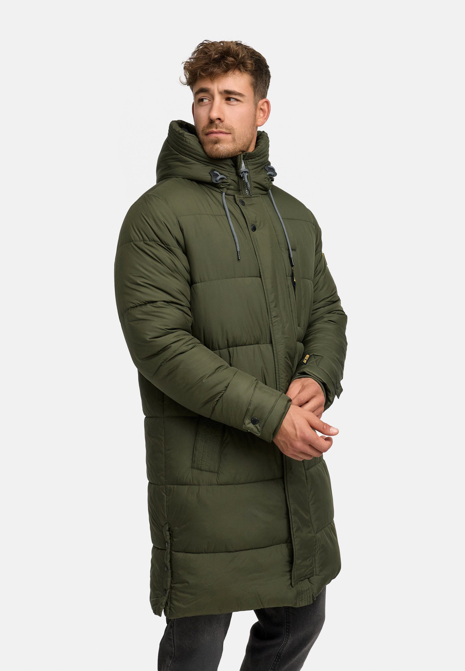 Indicode Wintermantel Herren INStuds Jacke Winter Herrenjacke Herren Parka mit Kapuze, warm gefüttert