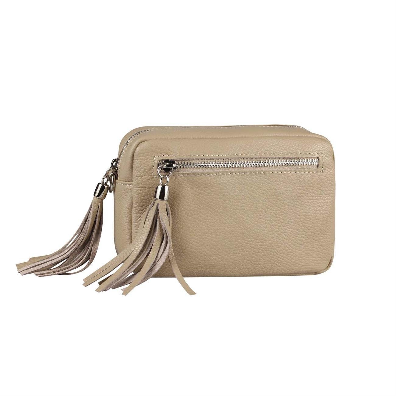 Schultertasche Made in Italy Damen Leder Tasche CrossOver