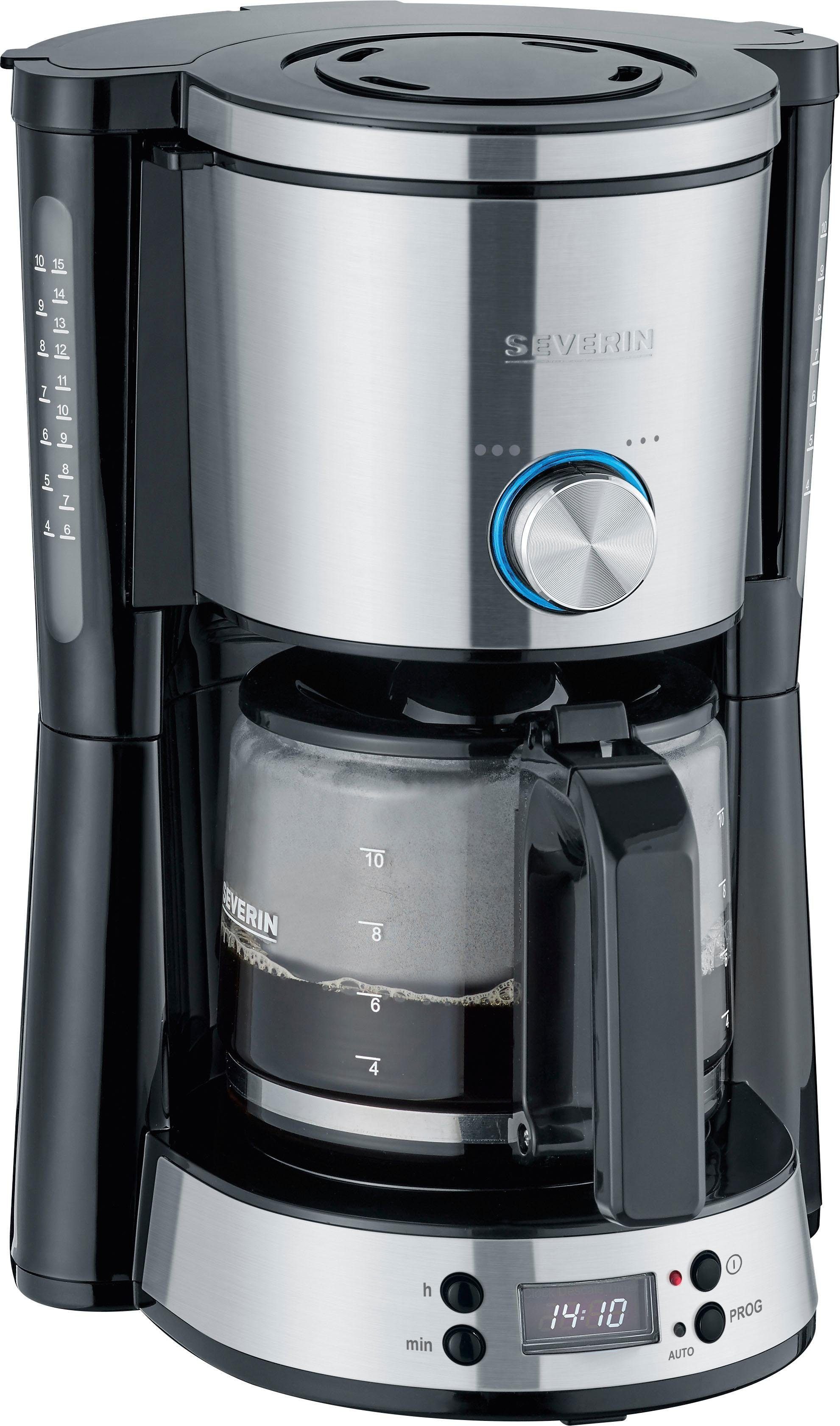 Severin Filterkaffeemaschine KA 4826, 1,25l Kaffeekanne, 1x4, Hochwertiges  Design mit Edelstahl-Applikationen | Filterkaffeemaschinen