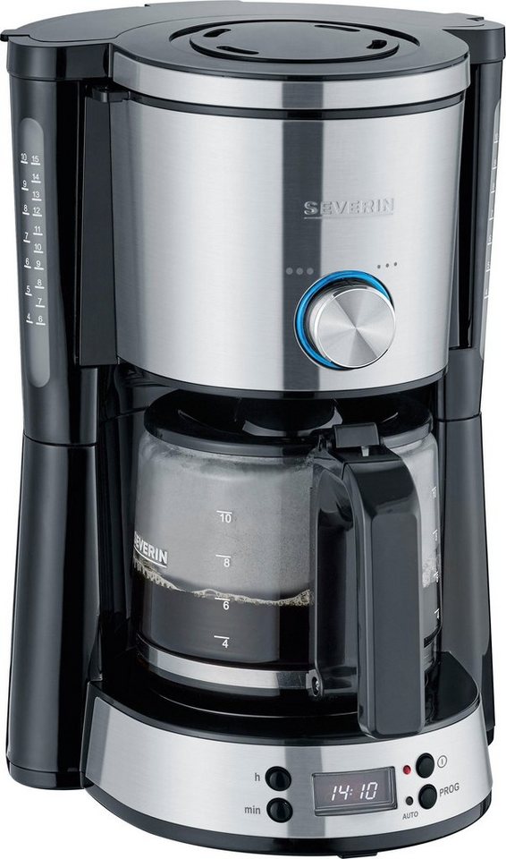 Severin Filterkaffeemaschine KA 4826, 1,25l Kaffeekanne, 1x4, Hochwertiges  Design mit Edelstahl-Applikationen