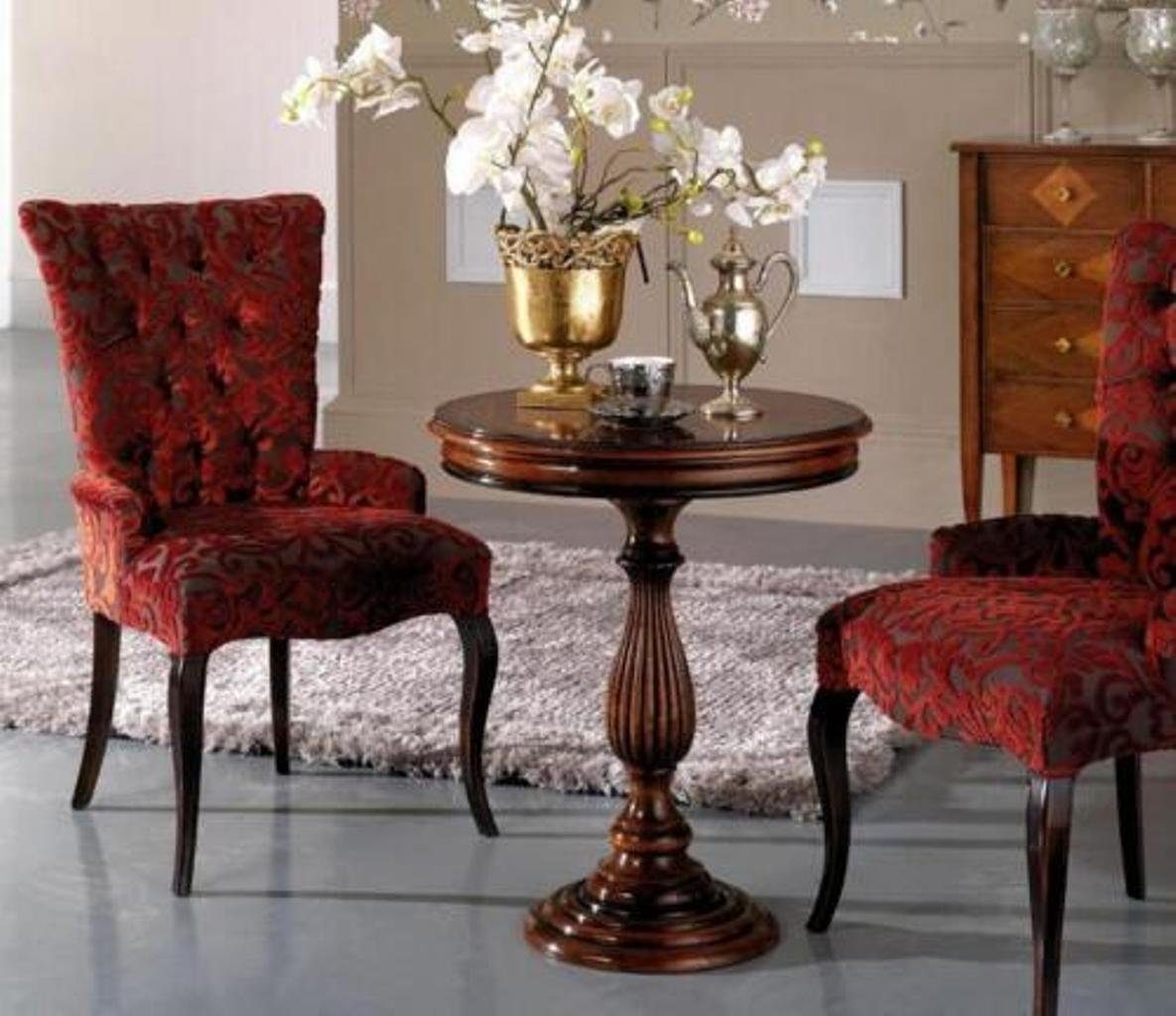 Stühle Italienische Luxus JVmoebel Lehn Stuhl Sessel Braun Wohnzimmer Stuhl, Holz
