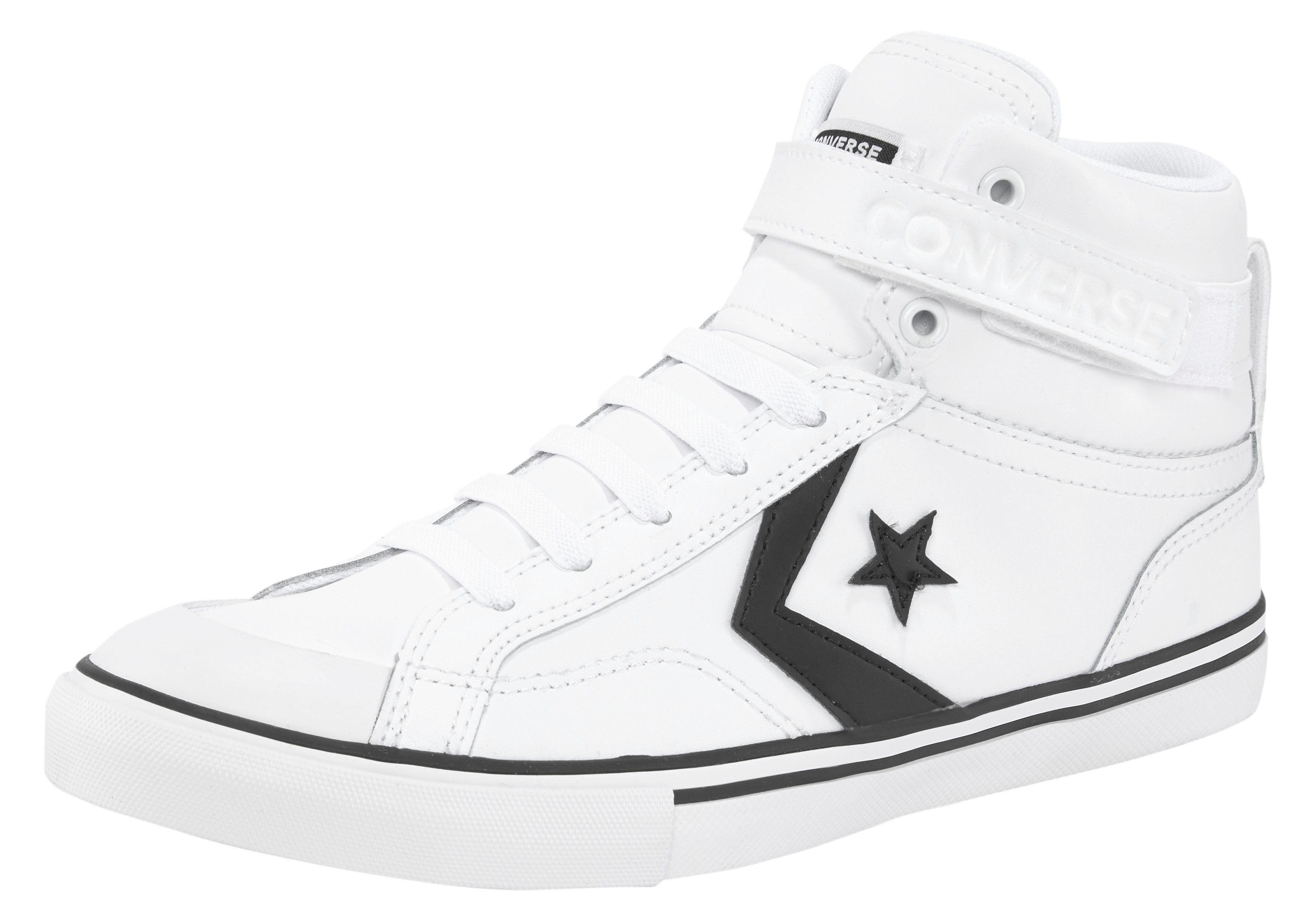 titanisch Converse PRO BLAZE STRAP LEATHER weiß-schwarz Sneaker