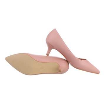 Ital-Design Damen Elegant Pumps Blockabsatz Klassische Pumps in Altrosa