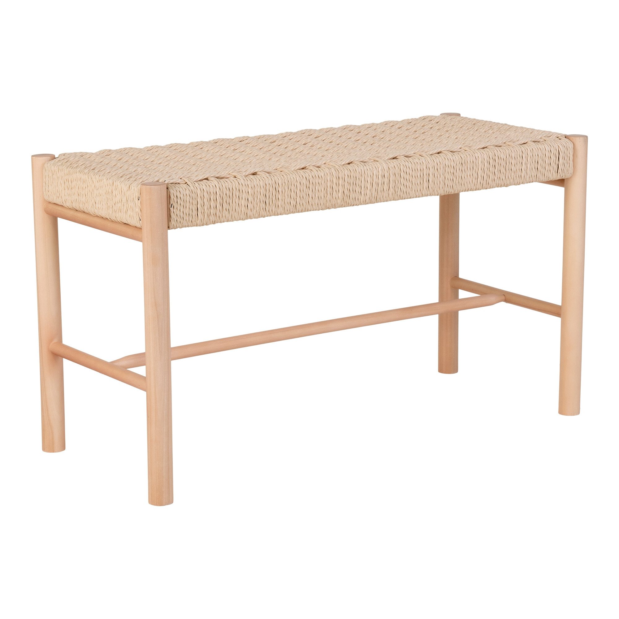 House Nordic Sitzbank Abano, in Beige, Massivholz - 80x45x35cm (BxHxT)