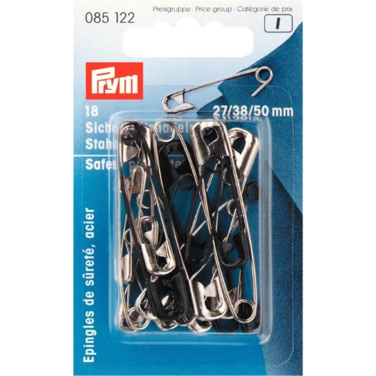 Prym Stricknadeln Sicherheitsnadeln silberfarbig/schwarz 18 St