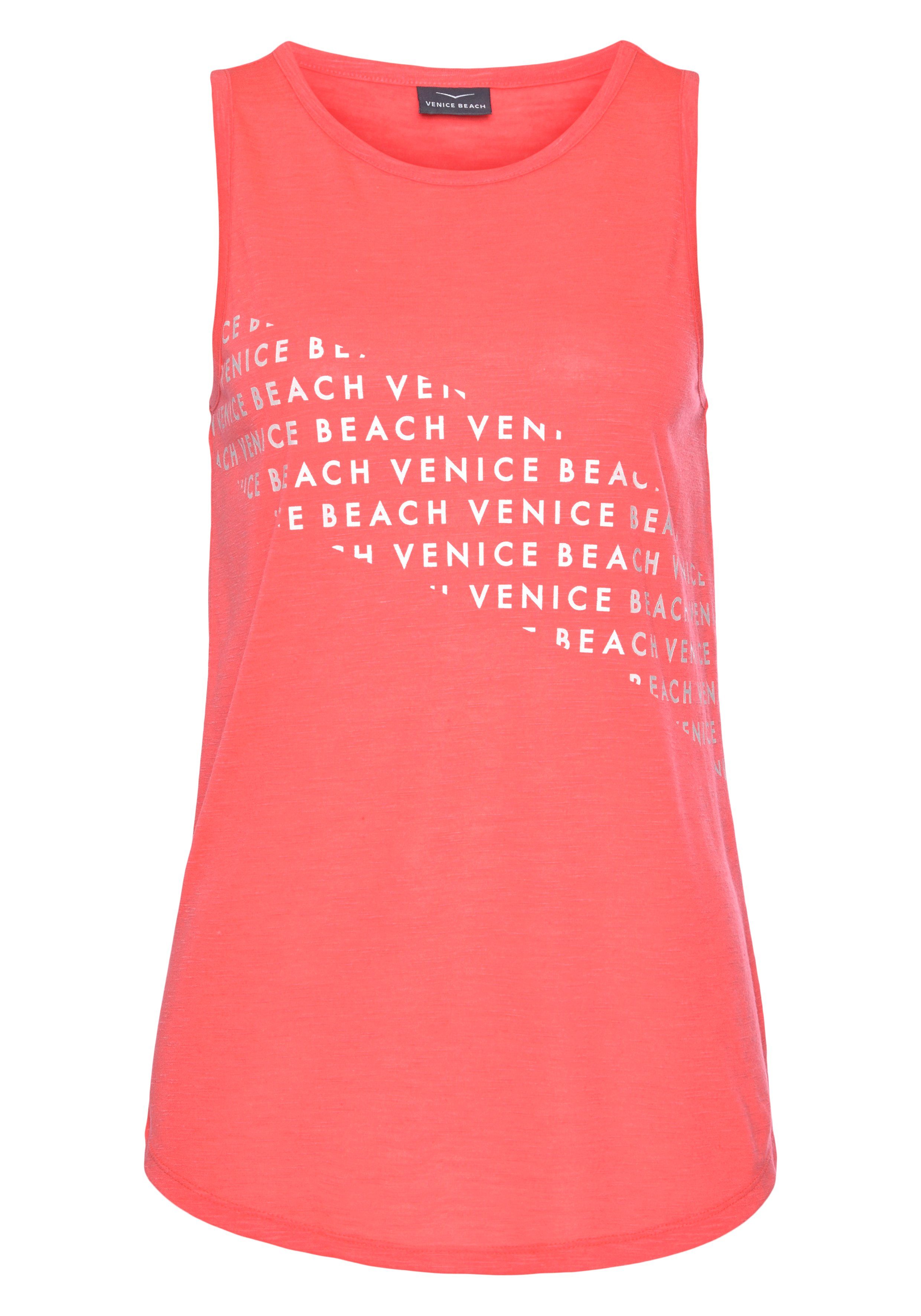 Venice Beach Tanktop aus weicher Slubware mit Logoprint Jerseytop mit breiten Trägern, Sommertop, lockeres Trägertop – Bild 2 von 5