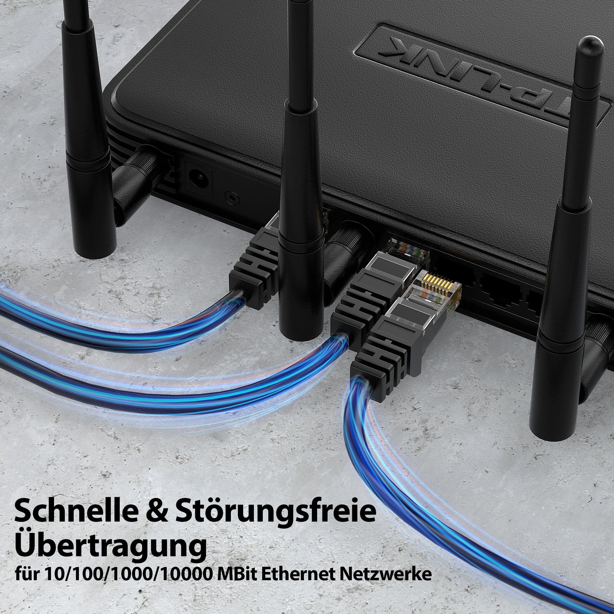 JAMEGA CAT 6 Patchkabel RJ45 Rohkabel LAN Kabel Ethernet Netzwerkkabel LAN-Kabel, CAT.6, RJ-45 Stecker (Ethernet) (100 cm)