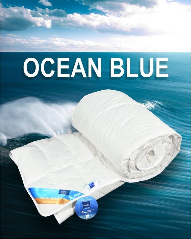 Kunstfaserbettdecke, Ocean Blue - 4-Jahreszeiten Bettdecke, Garanta