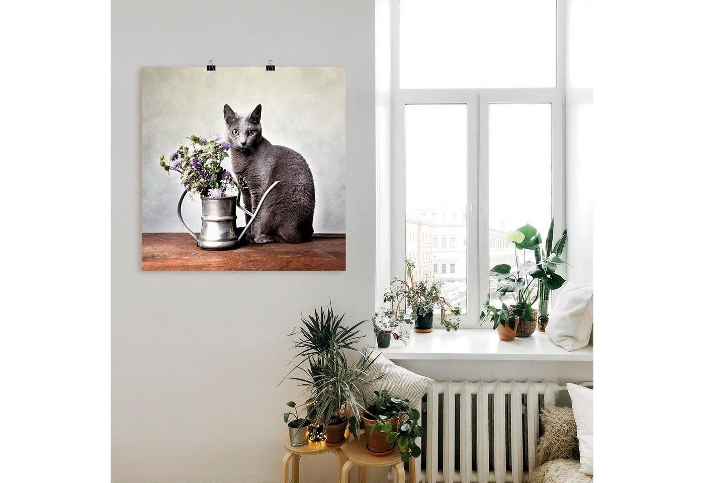Artland Wandbild »Katze mit Deko«, Haustiere (1 Stück)-kaufen