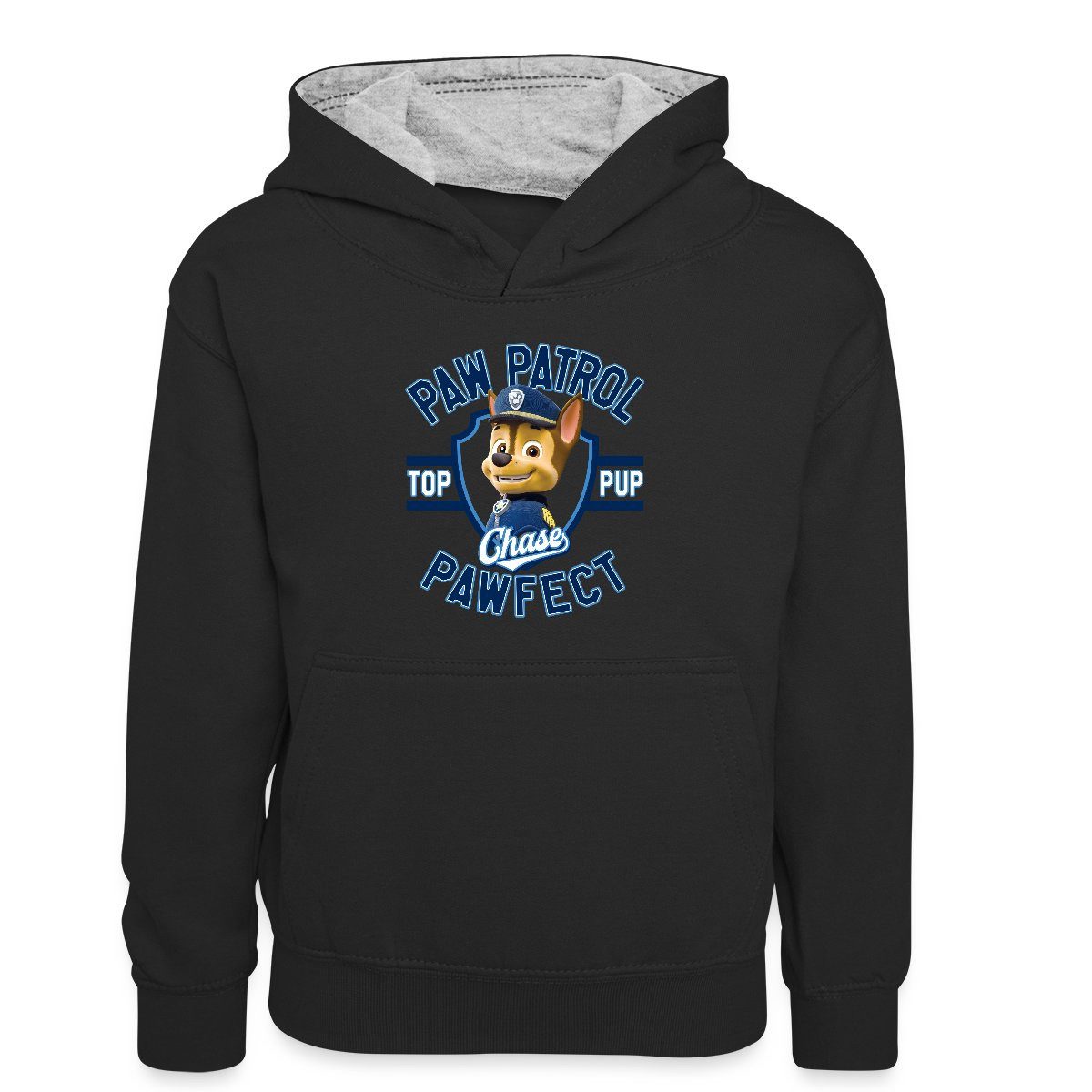 Spreadshirt Hoodie Paw Patrol Chase Pawfect Kinder Kontrast-Hoodie (1-tlg)