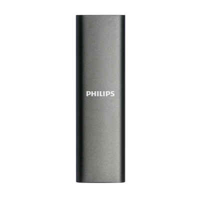 Philips FM02SS030P/00 externe SSD (2 TB) SATA" 520 MB/S Lesegeschwindigkeit, 550 MB/S Schreibgeschwindigkeit, - Ultra Speed USB-C 3.2 - Aluminium - Space Grey