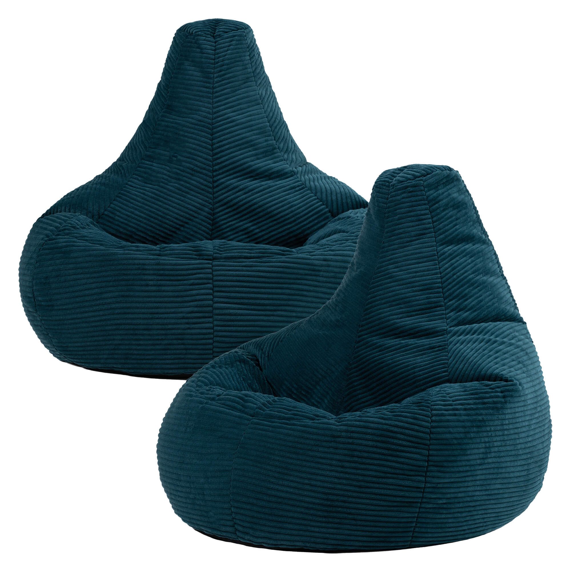 icon Sitzsack 2er Set Sessel mit Liege aus Cord „Dalton“, Sitzsack XXL Gaming Sitzsack, Made in Germany, für Erwachsene & Kinder