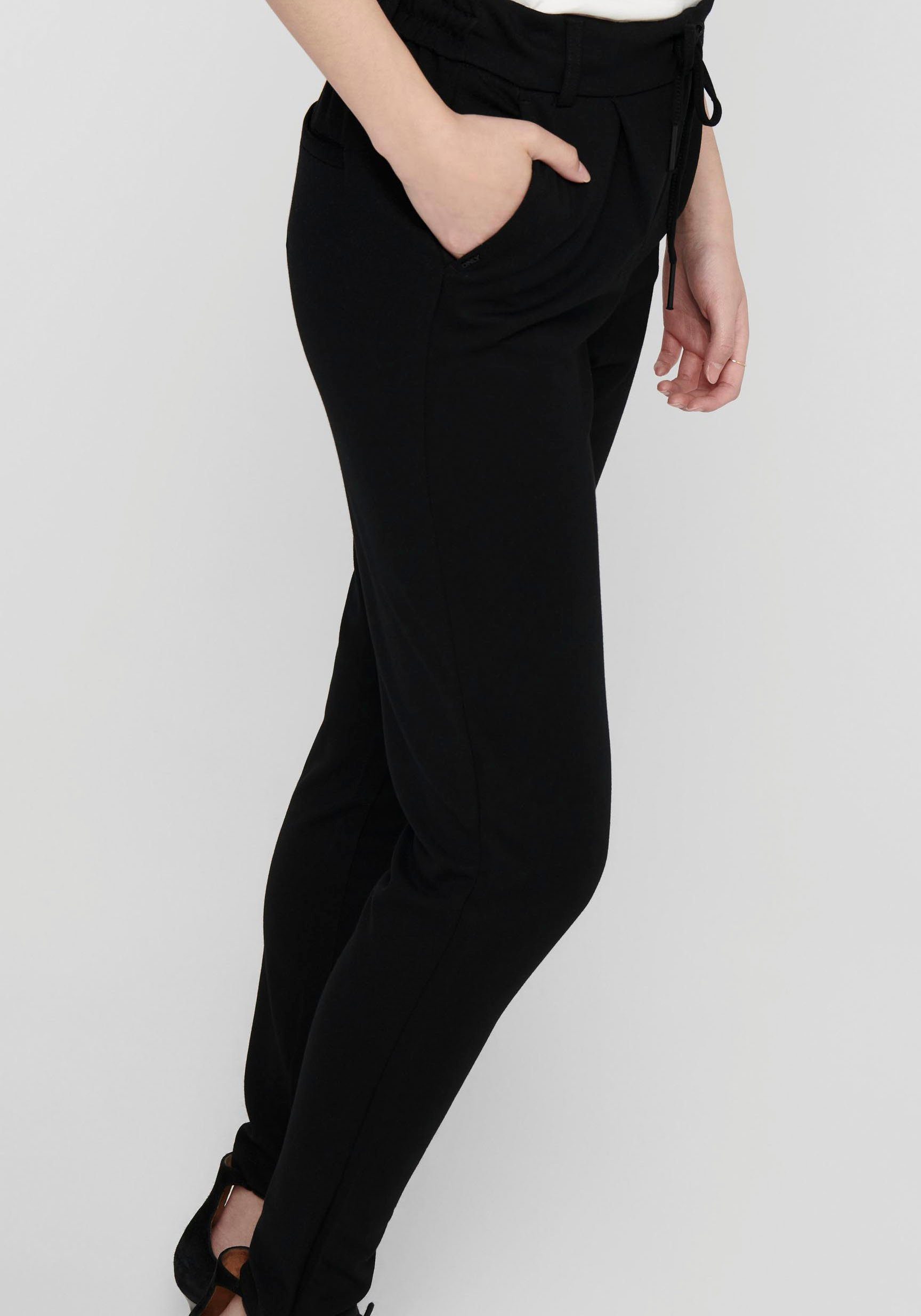 ONLY Jogger Pants ONLPOPTRASH – Joggerhose mit Tunnelzugbund und Stretch casual, Milano Rib, regular fit, Viskosemischung