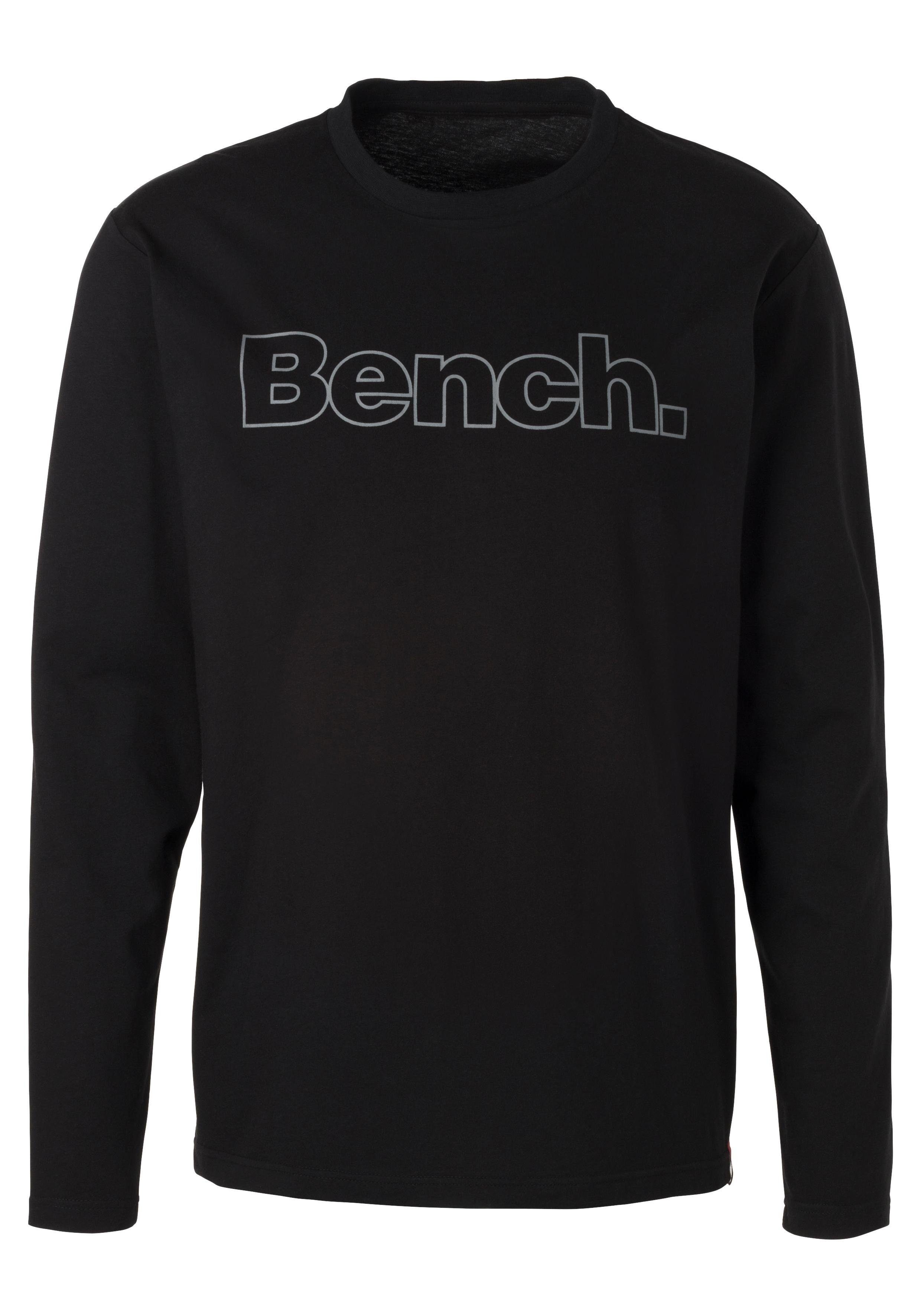 Bench. Loungewear Langarmshirt (2-tlg) mit Bench. Print vorn