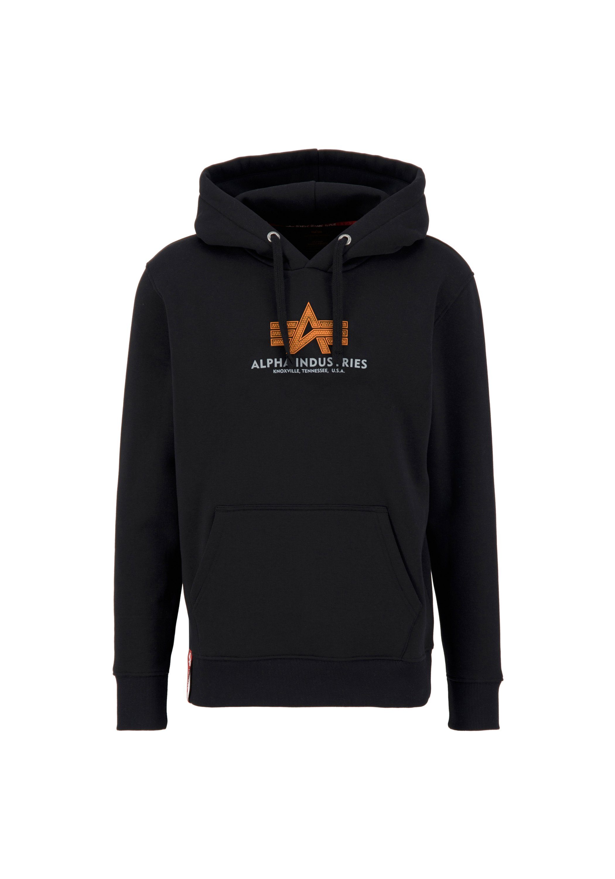 Alpha Industries Hoodie Alpha Industries Herren Kapuzenpullover Basic Hoody  Rubber, Alpha Industries Gummidruck auf der Brust